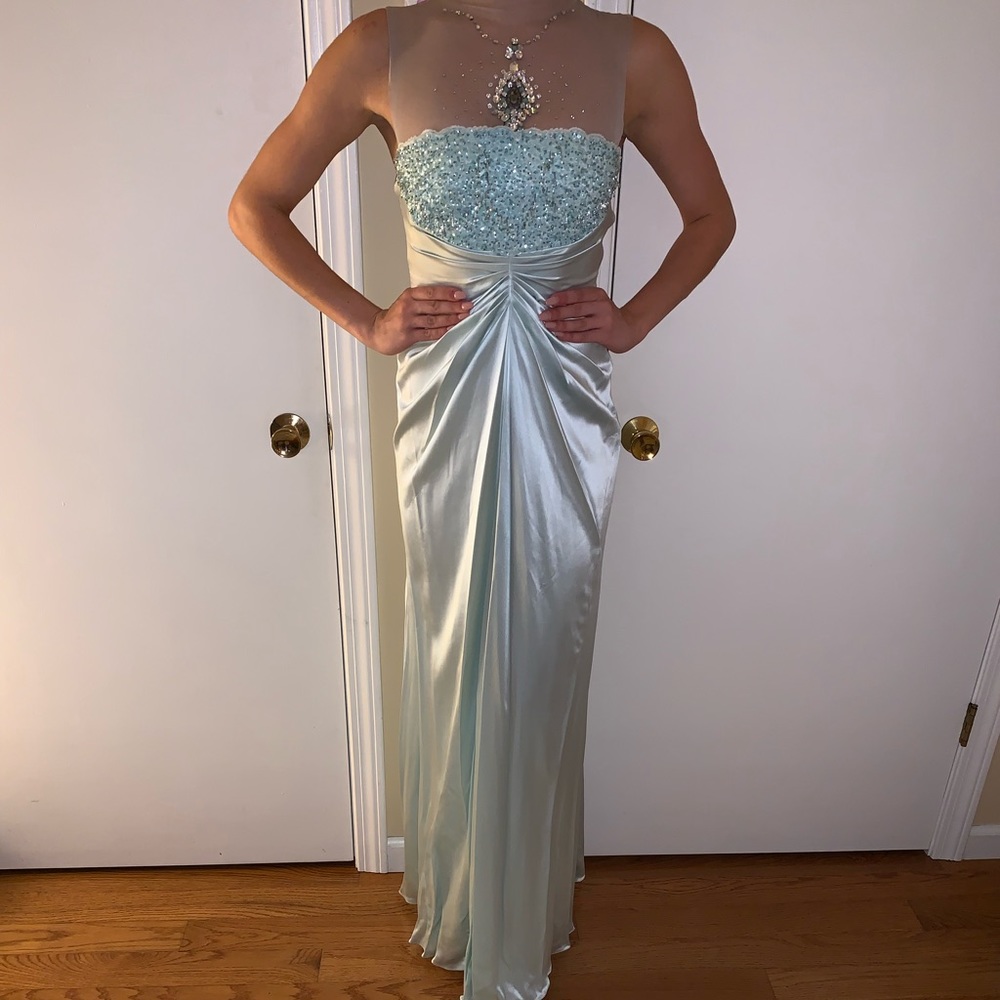 Light blue prom gown